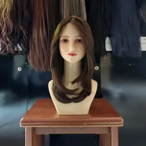 Full Wig Half Lace Shella Medium Hair Panjang 55 CM Dengan Synthetic Fiber Impor Premium