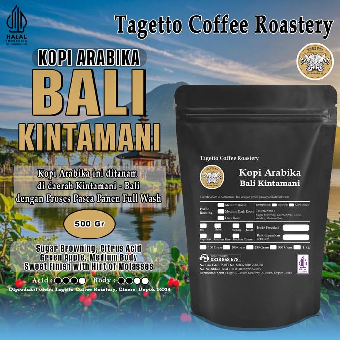 Gambar BIJI KOPI ARABIKA BALI KINTAMANI 500GR | SPECIALTY ARABICA BEAN GROUND BUBUK 500 GRAM TAGETTO COFFEE - MEDIUM ROAST, BIJI KOPI dari Tagetto Coffee Roastery_NEW Kota Depok Tokopedia