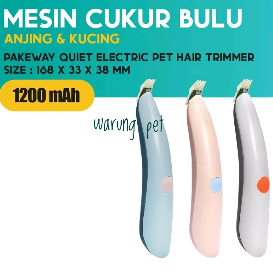 Pakeway Quiet Electric Pet Hair Trimmer Alat Cukur Bulu Kaki Anjing & Kucing
