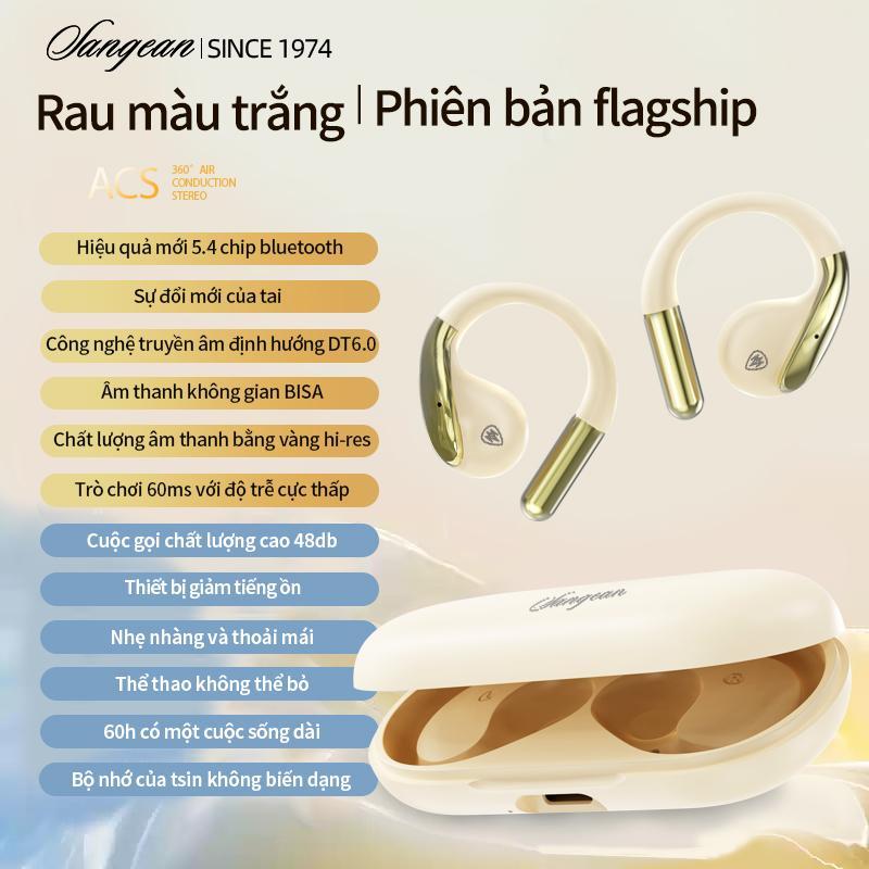 Tai nghe Bluetooth không dây Sangean Minifuns, lựa chọn đầu tiên của các môn thể thao ngoài trời, chống mồ hôi và chống mưa, không đau khi đeo trong thời gian dài, chip 5.3, chất lượng âm thanh HiFi, thời lượng pin 48 giờ cực dài Earphone