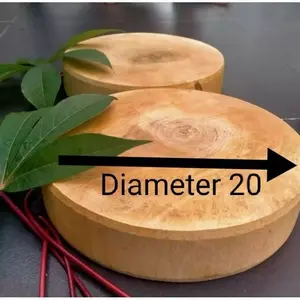 Talenan Kayu Asem Diameter 20 cm Talenan Tebal Talenan Potong Daging dengan Diameter 7-10cm Kitchenware Kayu Asli Custom telenan anti bakteri