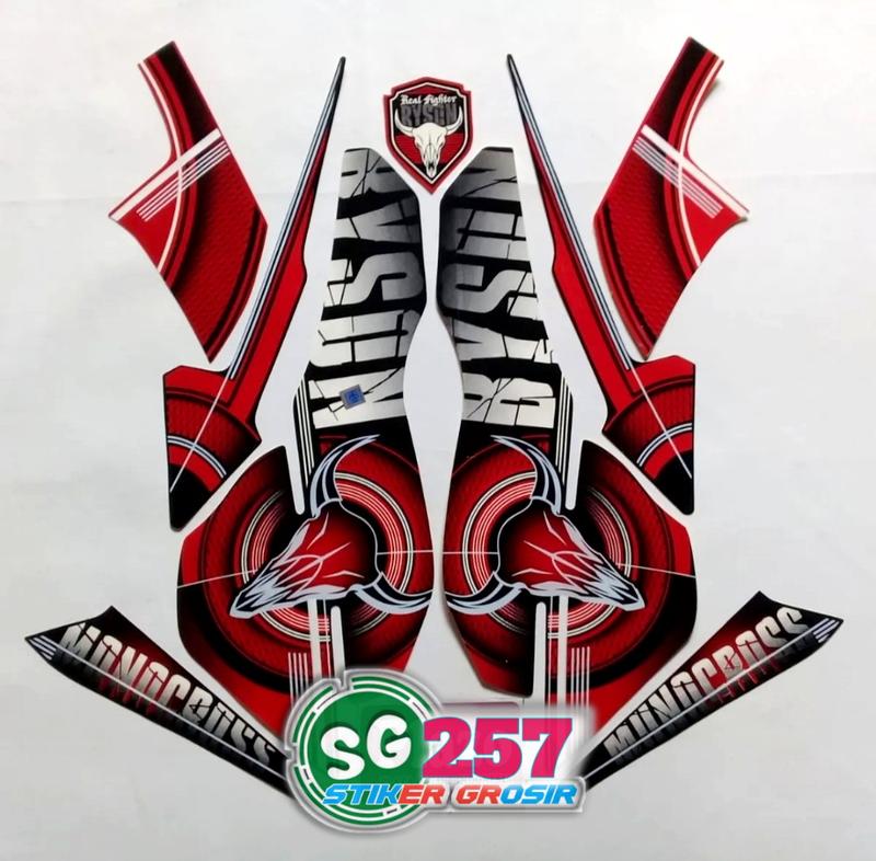 STIKER STRIPING YAMAHA BYSON 2013 MERAH LIST BODY STANDAR - Motorcycle 0