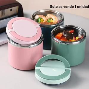 Lonchera portátil con tapa, 1 unidad de acero inoxidable grado alimenticio, Caja bento a prueba de polvo para almacenar alimentos para el hogar, oficina y escuela