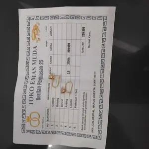 Anting Wanita Desi Permata Satu Style Elegant Gold Emas Mudah Free Surat Bracelets