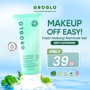 [GROGLO] Fresh Makeup Remover Gel 50gr Pembersih Make Up Kulit Berjerawat Menghapus makeup secara mudah dan menyeluruh with Niacinamide cleanser muka multifunctional power removal Membersihkan sekaligus menutrisi kulit mengecilkan pori pori