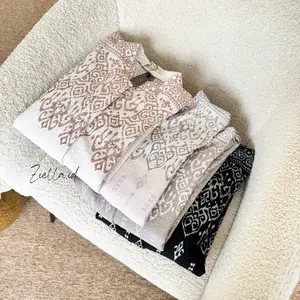 Ziella - Inaya Sarimbit Series 1 Dress Gamis Wanita Bahan Bonita Motif Printing Cantik Gamis Adem Nyaman Dipakai Tidak Menerawang