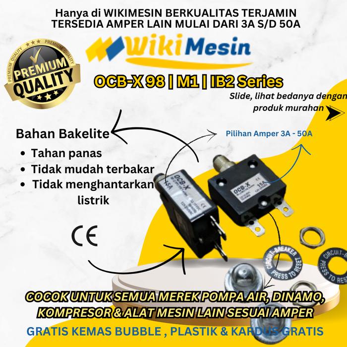 Gambar Overload 3A - 50A Circuit Breaker Push Button Switch Seri 98 M1 IB2 Relay - 20A dari Overload Wikimesin Kab. Tangerang Tokopedia