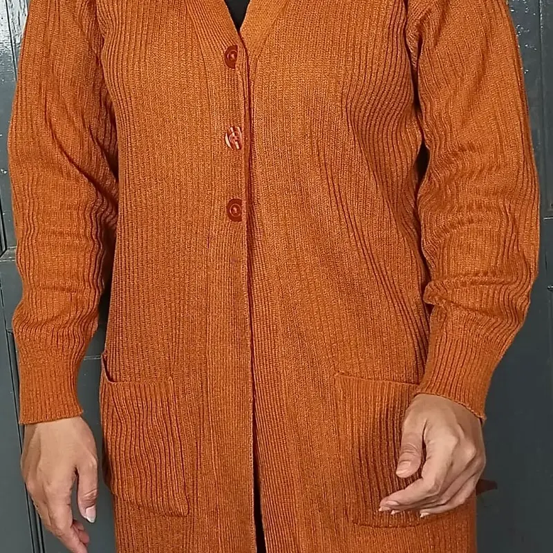 Long Cardigan Rajut kancing 3 / Sweater Rajut Kardigan Panjang Kancing 3 Nyaman Knitwear Kerah 4