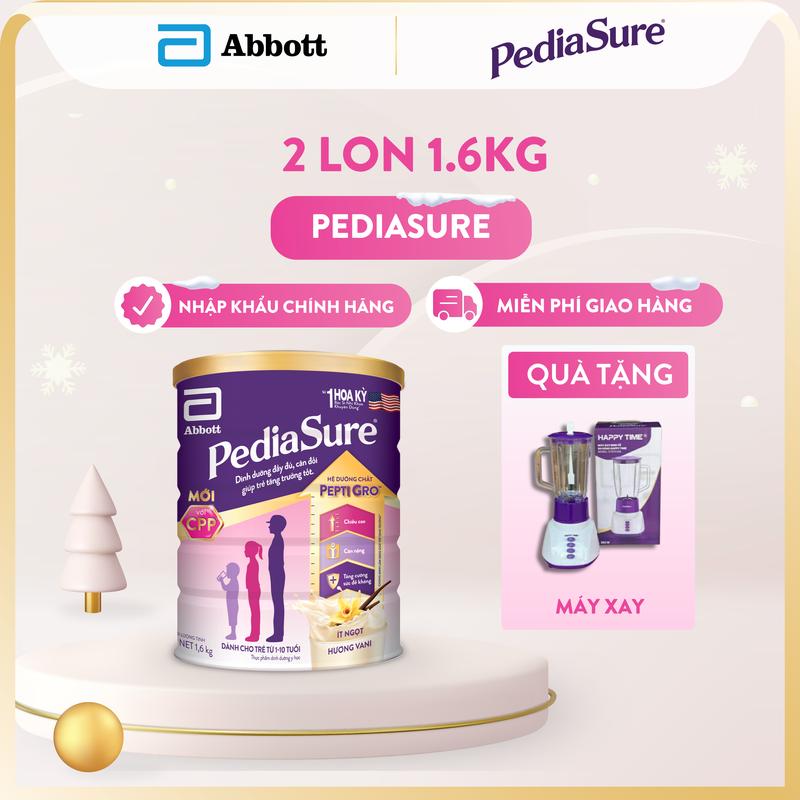   TẶNG MÁY XAY PEDIASURE  Combo 2 lon sữa PediaSure chính hãng dạng bột hương vani ít ngọt 1.6kg 