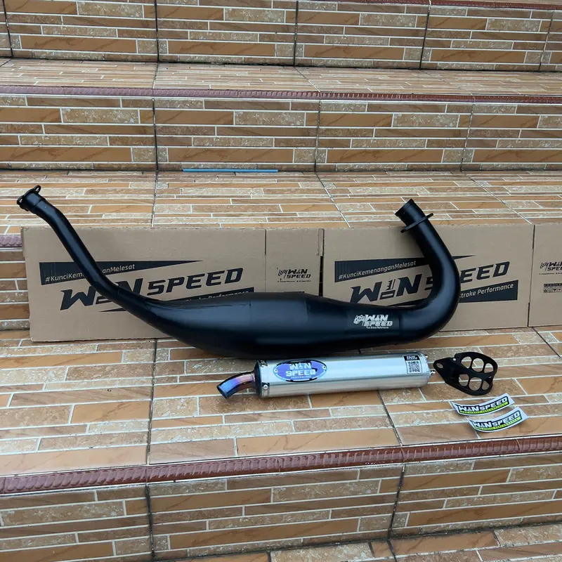 Knalpot Ninja R RR SS Chamber Black Couting Type Kobra Medium Slincer Almanium Logo Stanlis Original Winspeed Performace 1