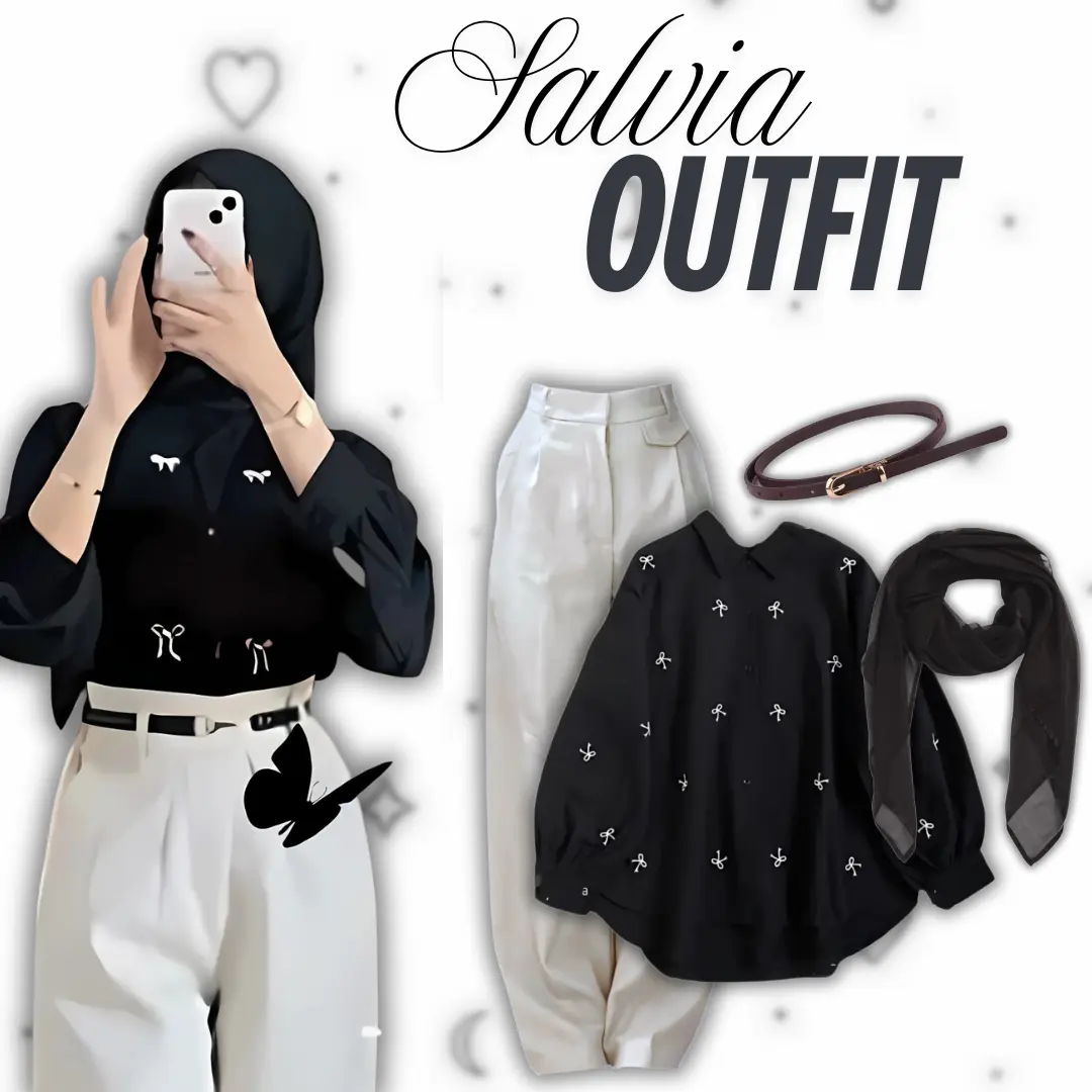 One Set Wanita Korean Style Kekinian (Blouse Pita Hijab Bella Square Belt Oro Pant) | DSD190 one  set  3  1  wanita
