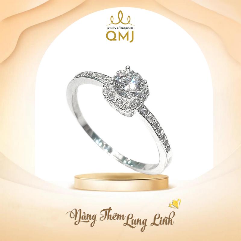 QMJ STORE - Q282 NHẪN MẶT TRỜI BẠC NỮ  cao cấp QMJ, thời trang phụ kiện trang sức bạc 925 cao cấp nhẫn bạc nữ