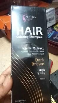 Product Review of [Promo Spesial] Aestika Dark Brown Hair Coloring Shampoo - Pewarna Rambut Beruban Kering Red Extract from N**n 0