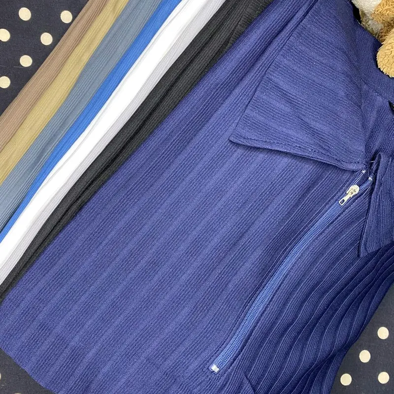 POLO.CO Kaos kerah katun knit premium model reguler untuk semua kebutuhan santai dan casual tipe lengan pendek Panjang Keren Pria Basic Navy 8
