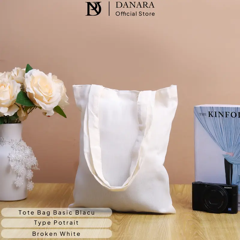 DANARA Tote Bag Basic Blacu Polos Type Potrait 25X30 - Broken White 2