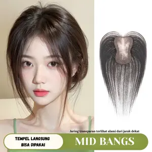 J5 - Cenlana Wig Hair Top Wanita Atas Kepala Tempel Langsung Tanpa Clip Atau Jepitan Topper Rambut Wanita Menambah Volume Rambut Hasil Terlihat Alami Natural