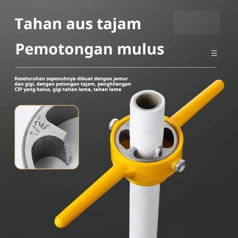 【Habiskan inventaris dan jual dengan harga rendah】Set 6 buah alat pembuat ulir pipa air, alat penyadap pipa air, alat pembuat ulir pipa ppr manual 0