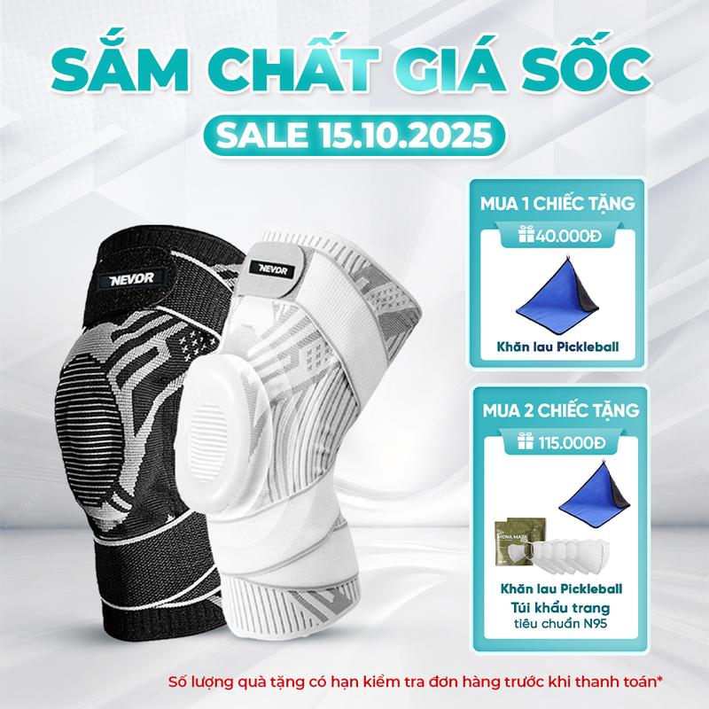Nevor Bó Gối Thể Thao BDG13 Có Dây Đai Điều Chỉnh, Băng Gối Thể Thao Giúp Hỗ Trợ, Bảo Vệ Và Phòng Ngừa Chấn Thương Khi Đá Bóng, Tập Gym,Pickleball... Thoáng khí Thoải mái Phụ Kiện bang goi the thao bang goi