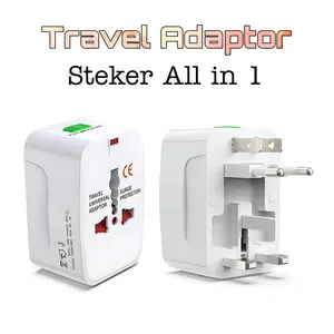 Universal Travel Adaptor - Adaptor Internasional All in1 Home Adaptor Traveler Colokan 100v-250v 73x48x39mm 90g Peralatan Travel