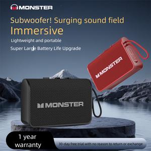 【COD】Monster X902, Pembesar Suara Bluetooth, Pembesar Suara Tanpa Wayar, Kesan Bunyi Stereo HIFI, Mudah Alih, Kalis