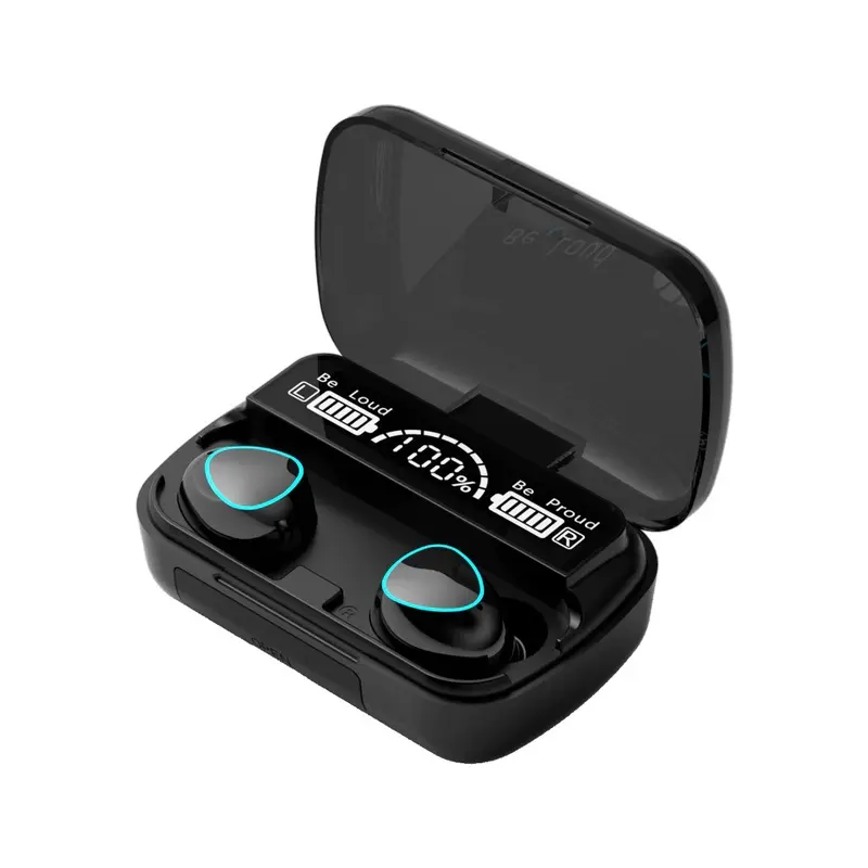 (COD) M10 Headset Bluetooth Full Bass Stereo 3500mAh Power Bank Wireless Earphone Tahan Air 3