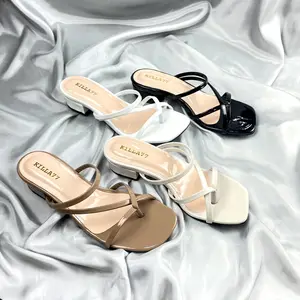 SANDAL HEELS WANITA HAK 3CM SIMPLE ELEGAN OOTD KONDANGAN KEKINIAN TERBARU