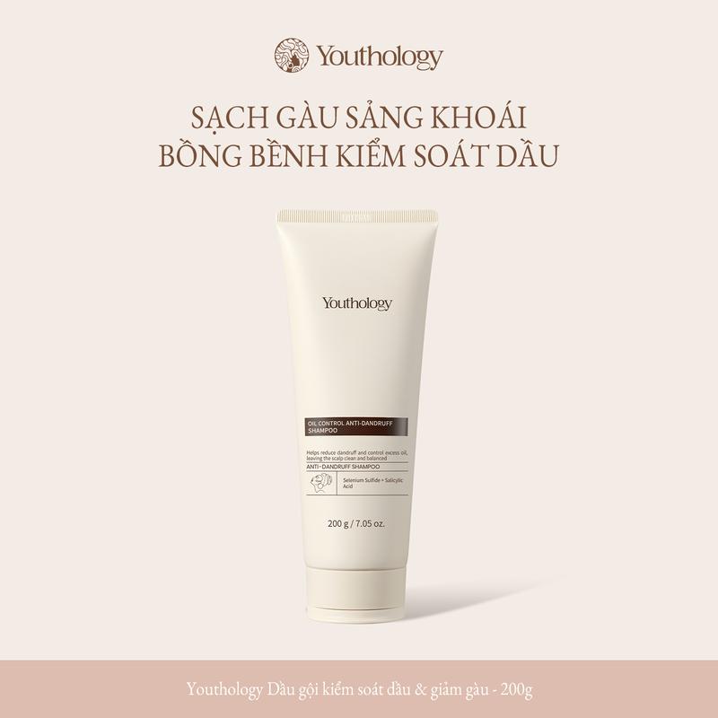 Youthology  Dầu gội  chống gàu & kiểm soát dầu 200g｜Làm sạch sâu da đầu｜Hương thơm lâu dài(Không bao gồm quà tặng)