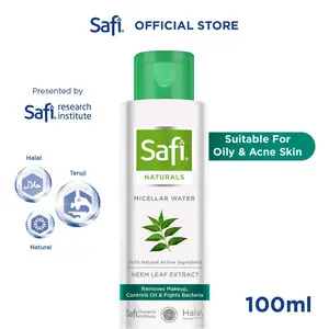 SAFI - Naturals Micellar Water - With Cucumber & Neem Leaf 100/200ml - Pembersih Wajah