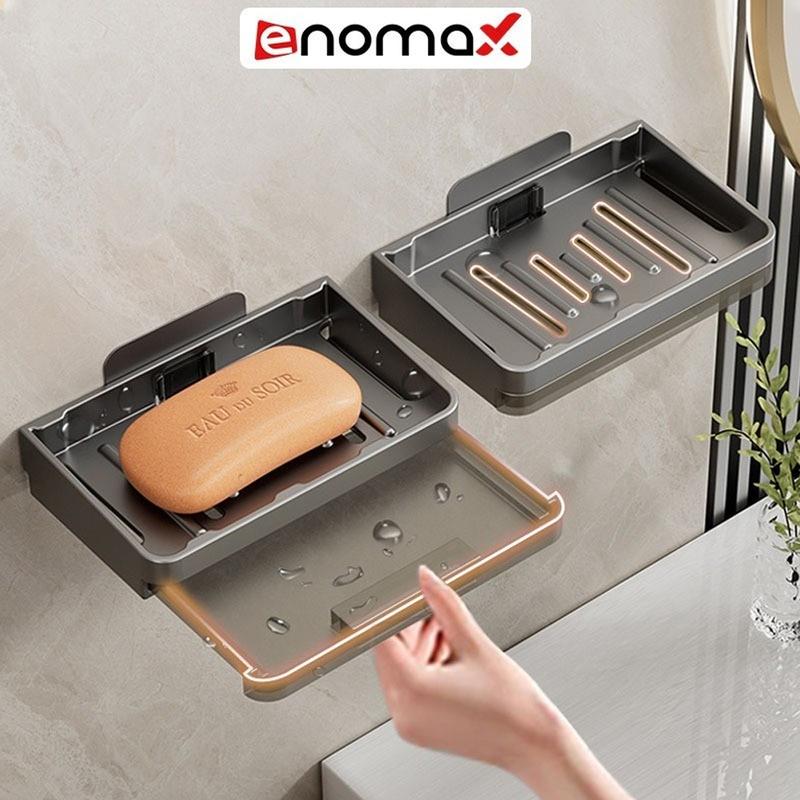 Khay đựng xà phòng cục Enomax có đế hứng nước chịu lực tốt nhôm hàng không chống gỉ sét dùng miếng dán Eno 0180
