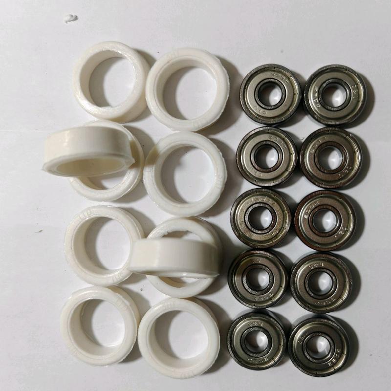 Combo 10 sơmi nhựa PA(chịu nhiệt và chống vỡ) và 10 bạc đạn 608 tháo máy cho quạt chạy bạc đạn 2