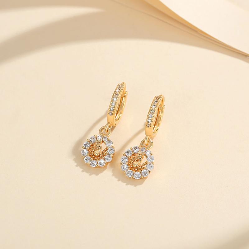 Product Introduction of LM128  Anting Titanium Bunga     Korea Anting Tusuk Permata Perhiasan Earrings 18