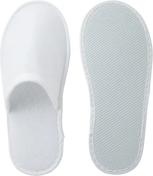 24 Pairs Disposable House Slippers for Guests Bulk Slipper Pack for Hotel, Spa, Travel, Shoeless Home, White Closed Toe Bulk Slippers For Hotel