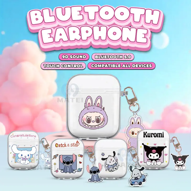 Matei COD Headset Bluetooth I12 Dengan Casing Kartun Lucu Transparan True Wireless inpods 12 Earphones 0