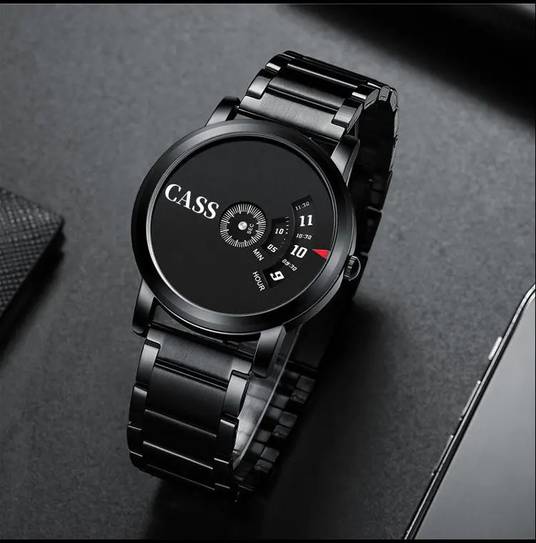 JAM TANGAN AUTOMATIC ORIGINAL JAM TANGAN KONSEP WORMHOLE POINTERLESS JAM TANGAN KUARSA SEDERHANA TRENDI PRIA NON-MEKANIS PELAJAR VERSI KOREA PRIA 8