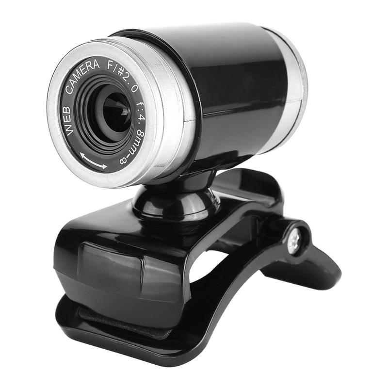 Thực tế Có thể xoay 360 độ Kẹp vào Webcam Micrô tích hợp Đen+ Webcam USB Cắm là chạy Webcam độ phân giải cao Phát sóng video