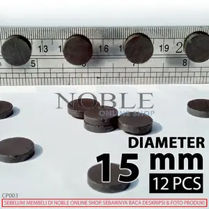 [15 mm Isi 12 pcs] Magnet Coin Besi Berani Hitam Lusinan Hiasan Perekat Kulkas Souvenir Hobi Prakarya Aksesoris Perlengkapan Keterampilan