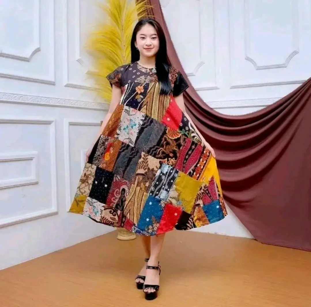 Daster Perca Jumbo Bawah Mayung LD 110-120 PB 105 Busui Bumil Dada Resleting Bahan Kencana Ungu Motif Batik Warna-warni Kain Tebal Nyaman Menyusui Ibu Hamil viral murah Katun Katun Pendek Wanita Panjang Santai Rayon Kaki Semata
