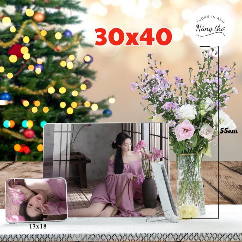 Khung Ảnh 30x40 Tráng Gương 4k chất liệu cao cấp Hỗ trợ chỉnh ảnh tăng nét và làm mịn trước khi in