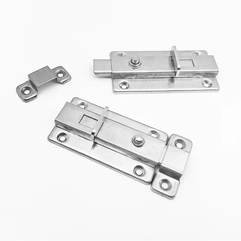 Barrel Bolt Latch, Slide Bolt Latch Slide Latch Lock, Thickened Stainless Steel Sliding Lock for Door, Brushed Finish Sliding Bolt Lock, Sliding Bolt Latch with 6PCS Screws