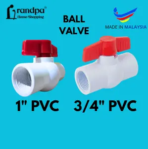 COD DISKON 50% STOP Kran Air Ball Valve Ulir 1Inch dan 3/4inch PVC Pipa Paralon Bahan Berkualitas untuk Pipa Anda