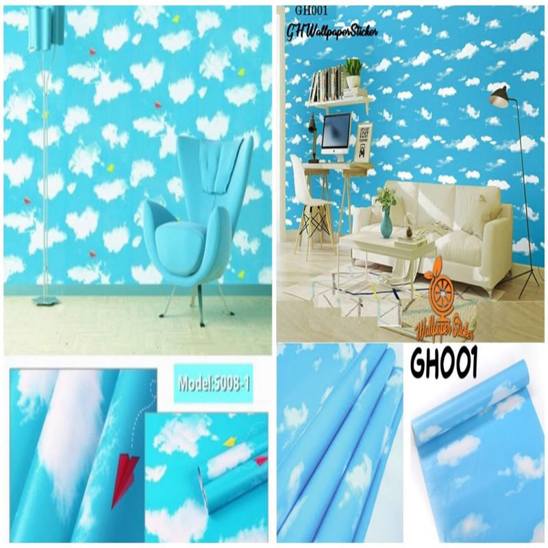 Product Introduction of Wallpaper Stiker Dinding Motif Awan 45 cm x 8 meter Kertas PVC Kamar 1