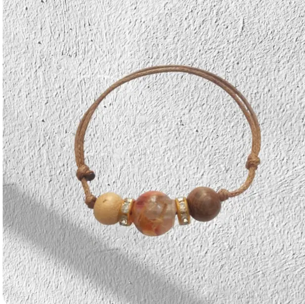 Gelang sawan spancer+manik kayu bidara,kelor,gelang sambetan,gelang tolak bala,bracelet,gelang bayi dan ibu hamil Pria Wanita 1