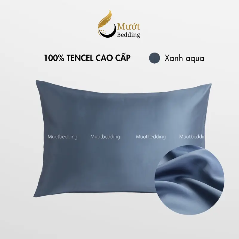 Vỏ gối Lụa Tencel 60s trơn màu 50x70 45x65 40x60 35x50cm Mướt Bedding, áo gối 100% Tencel 60s cao cấp đầy đủ size 7