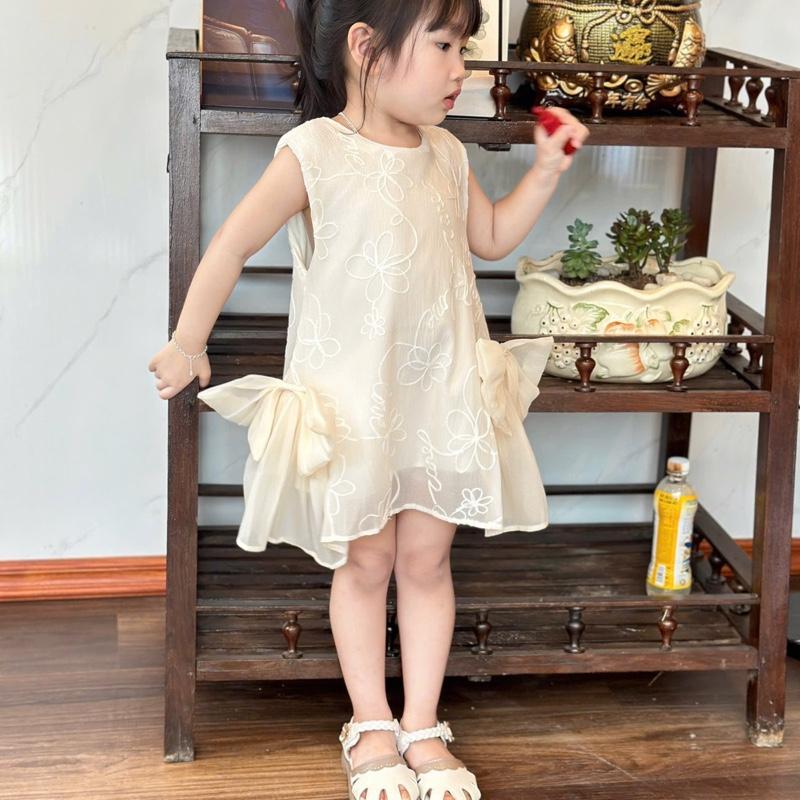 Đầm bé gái, váy bé gái đuôi cá 2 bên eo nơ cực xinh cho nàng công chúa nhỏ C81