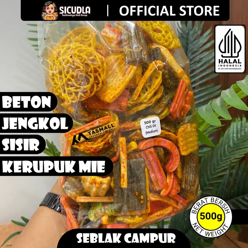 500gram - SiCudla SEBLAK CAMPUR - [ SEBLAK BETON - SEBLAK ASBES - SEBLAK SISIR - SEBLAK KERUPUK MIE] RENYAH - PEDAS CHILI OIL 0