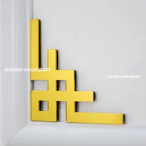 Nafish -  List Akrilik Gold Mirror 1pcs 10cmx10cm｜Stiker Akrilik Timbul Siku Dekorasi Dinding Wallpaper Rumah Elegan Termurah