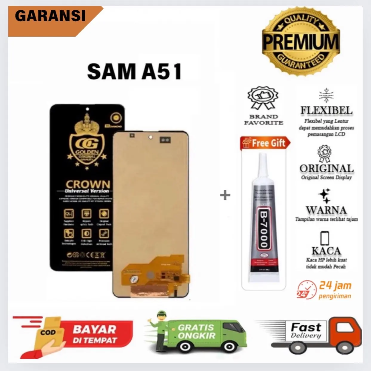 LCD TOUCHSCREEN SAM A51 FULLSET ORIGINAL FREELEM