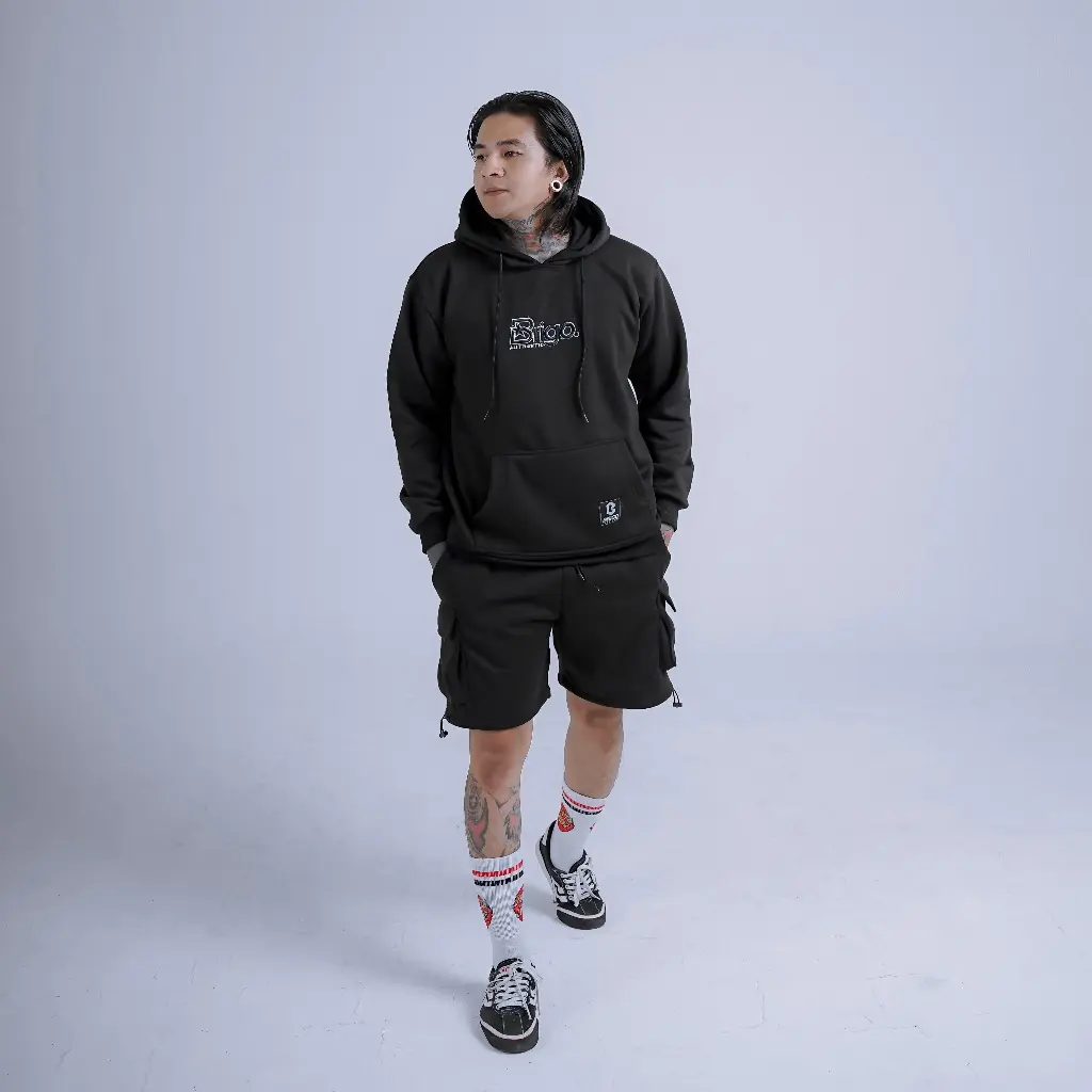 BRIGO Setelan Jumper Hoodie STAR Bordir Timbul 3D + Celana Cargo  II One Set Jumper Hoodie dan Celana Cargo Fleece Gramasi 280