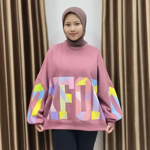 Oxford Series - Sweater Oxford Oversize - Sweater Aesthetic Bahan Katun Fleece - Crewneck Cewek Atasan Wanita 4