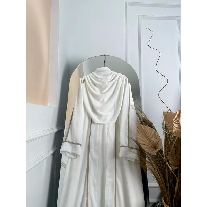 Abaya Syar'i | Baju Muslim Wanita Terbaru Pashmina Oval | Gamis Panjang Bahan Crinkle Airflow | Bisa COD Gamis Mewah Lembut Nyaman Ukuran S M L XL XXL simple regular fit 1